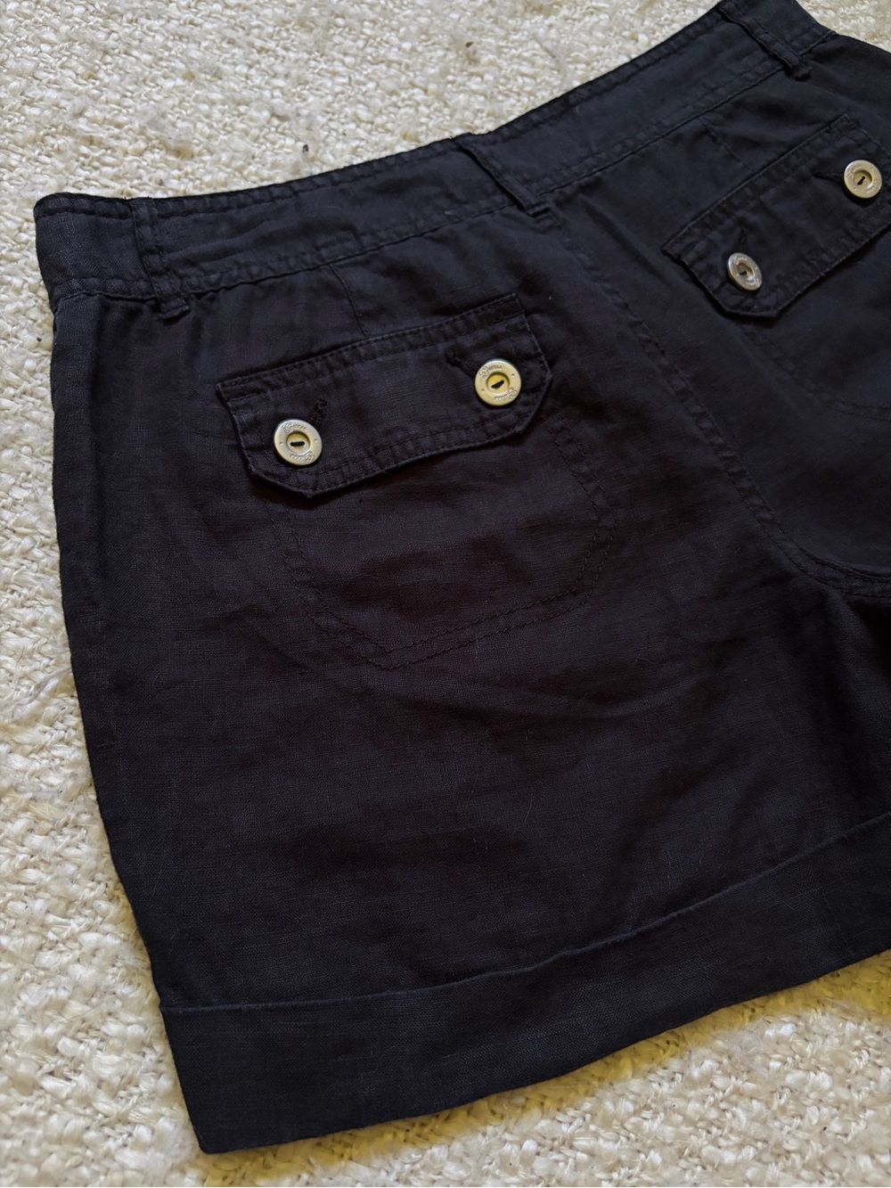 💕GUESS WOMENS SIZE 1 BLACK LINEN SHORTS - Picture 11 of 14